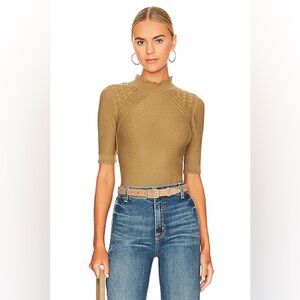 Free People Winter Warmer Solid Bodysuit in Tropical Nut sz medium